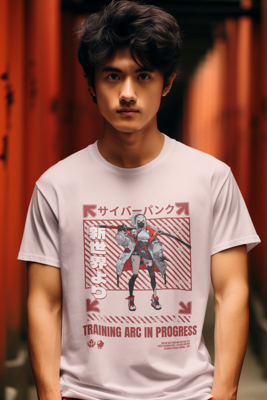 japanese-anime-mens-graphic-tshirt-training-arc-softpink