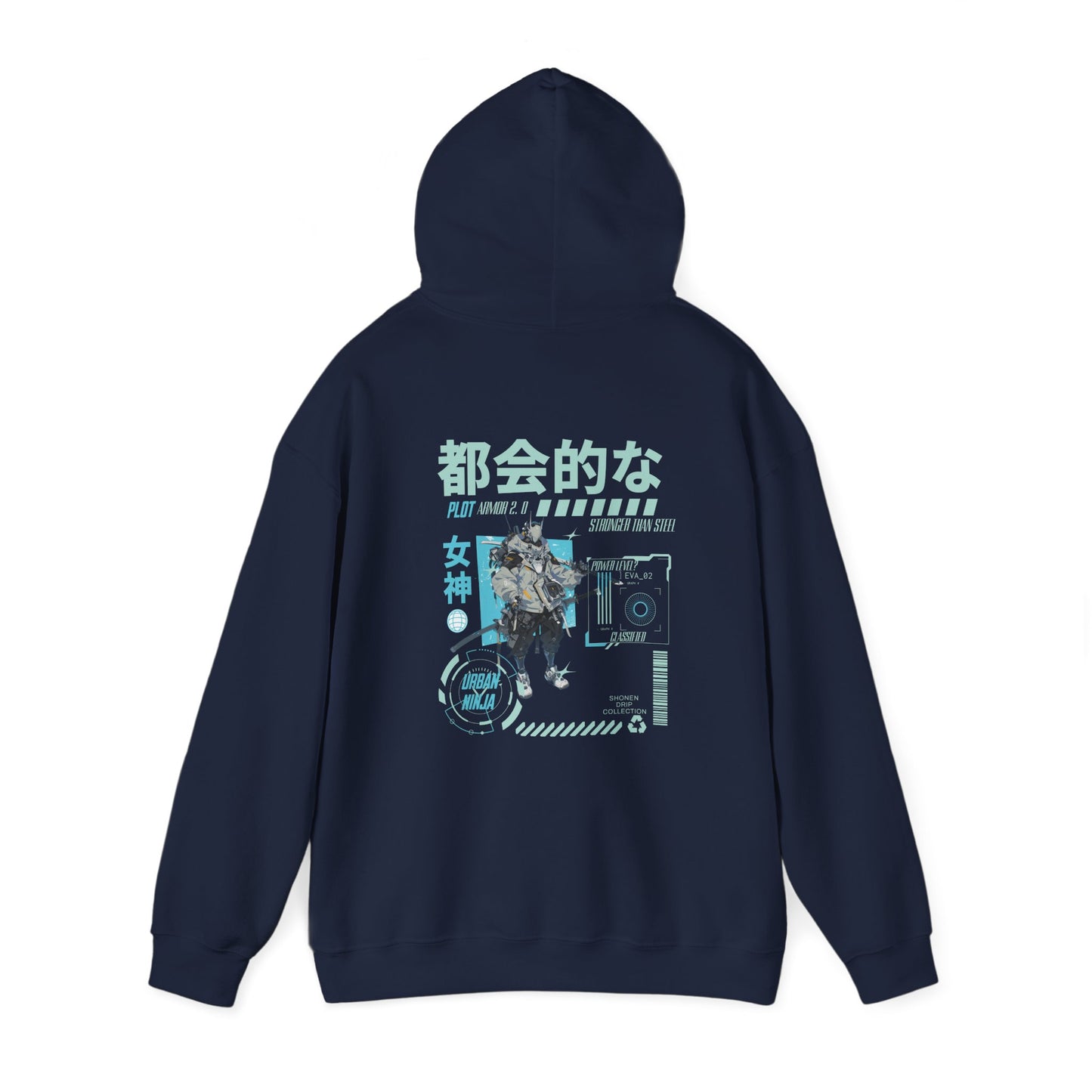 japanese-anime-plot-armor-mens-hoodie-back-closeup-navy
