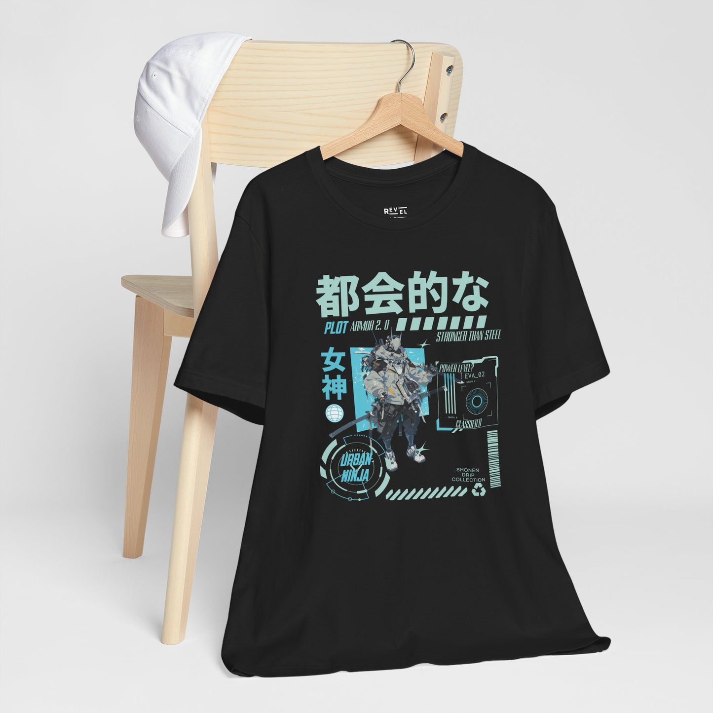 japanese-anime-plot-armor-mens-tshirt-closeup-black