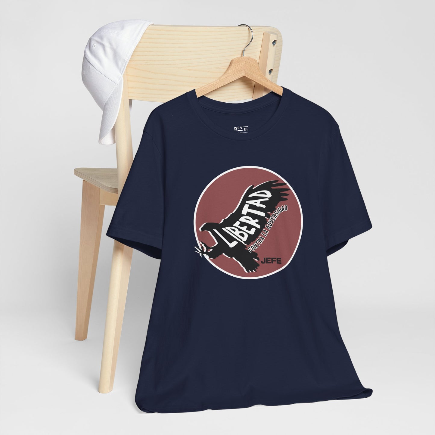 latino-mens-tshirt-freedom-against-adversity-spanish-tee-navy-closeup