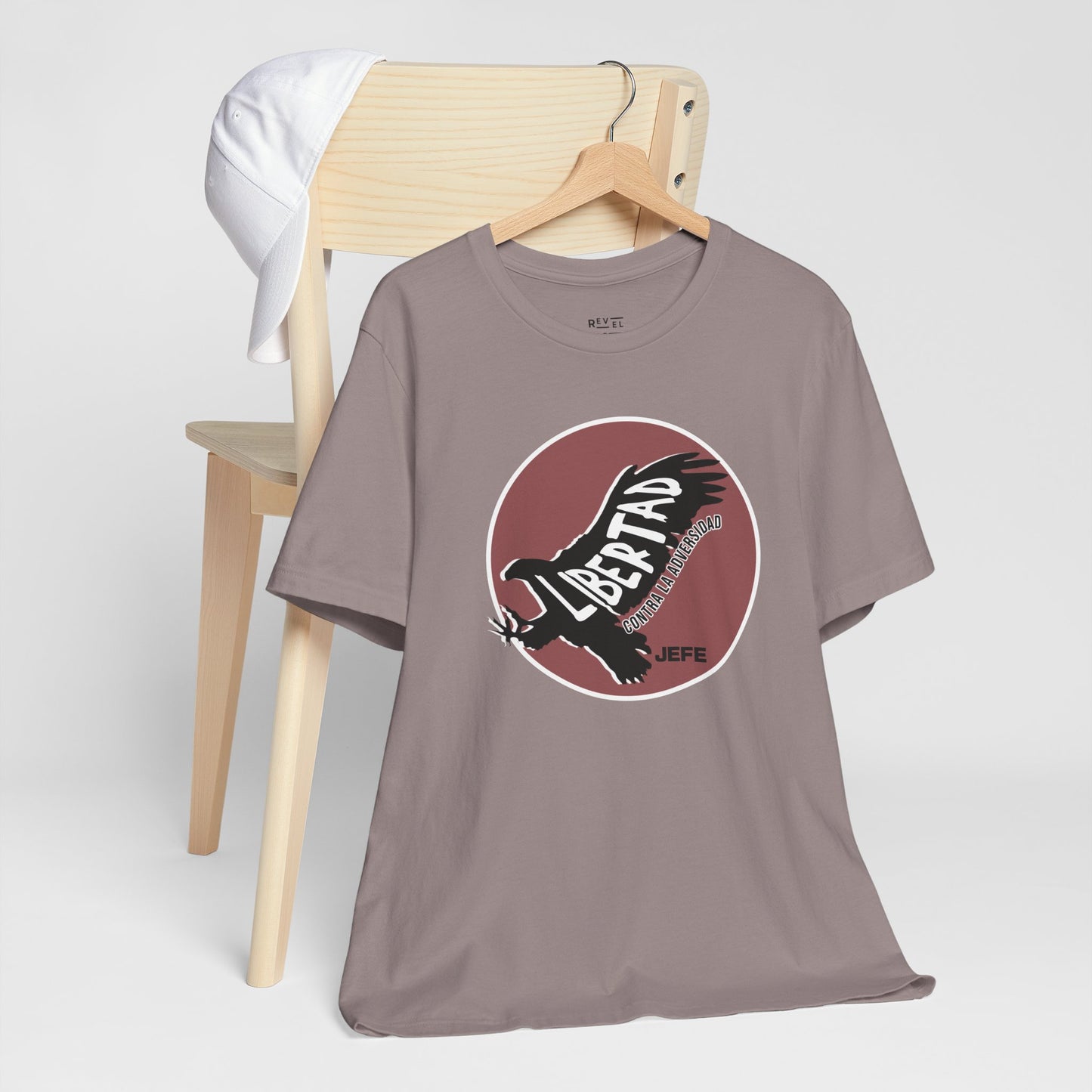 latino-mens-tshirt-freedom-against-adversity-spanish-tee-pebble-brown-closeup