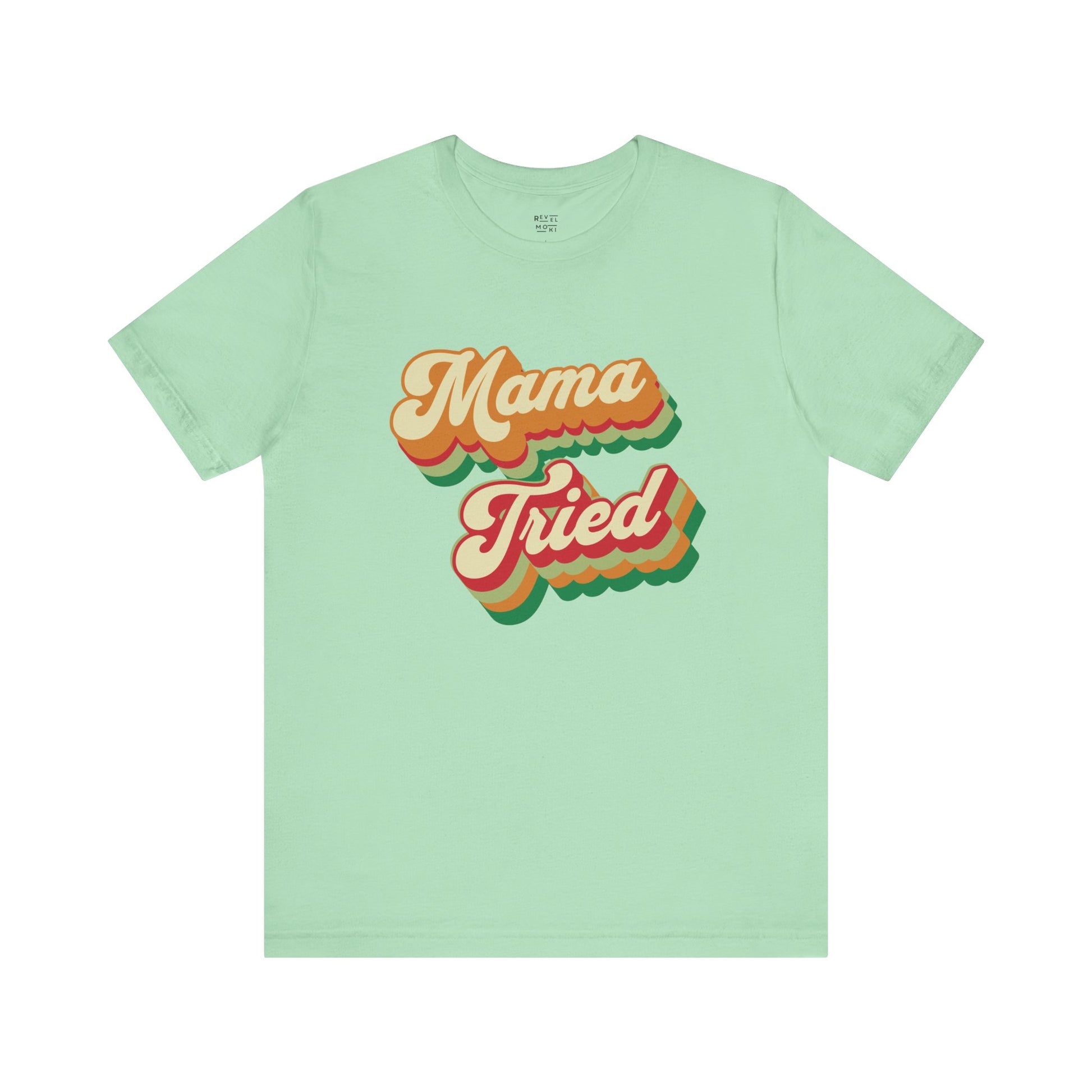mama-tried-woman-tee-heather-closeup-mint