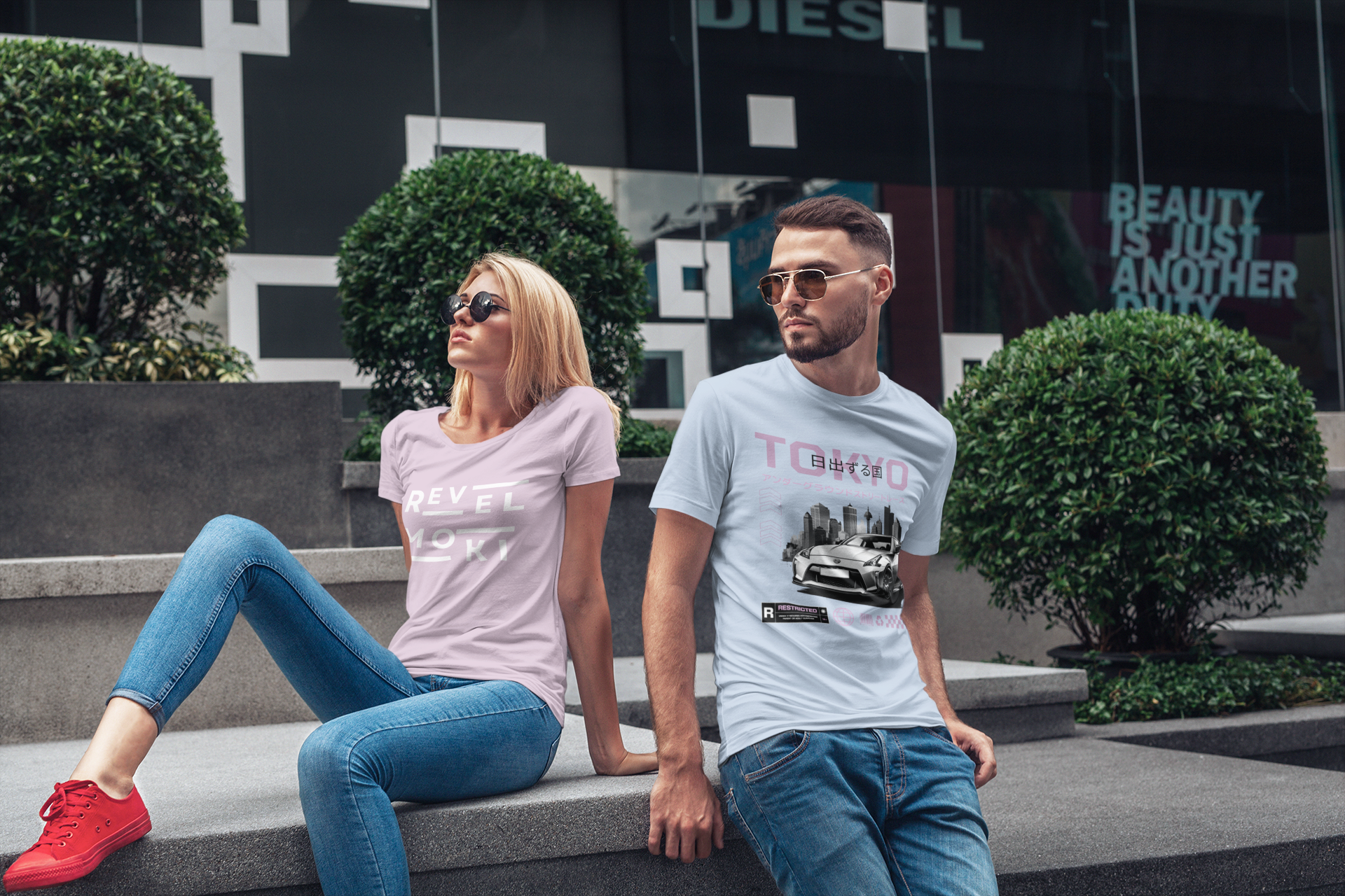 man-and-women-wearing-tees