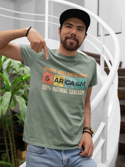 man-wearing-elements-of-sarcasm-funny-t-shirt-color-green