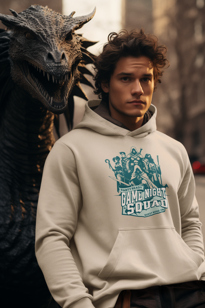 man-wearing-game-night-squad-tabletop-rpg-hoodie-sand