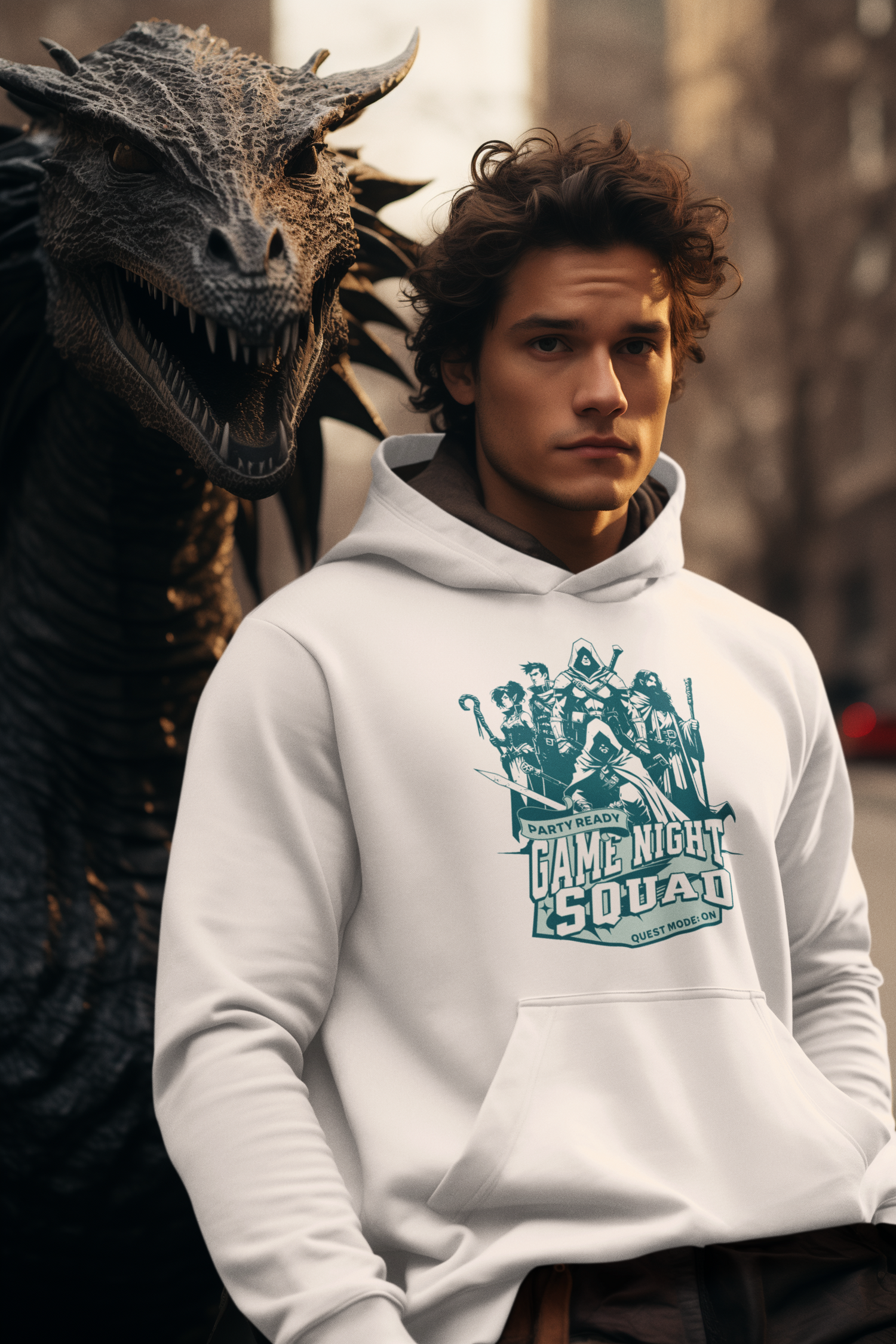 man-wearing-game-night-squad-tabletop-rpg-hoodie-white