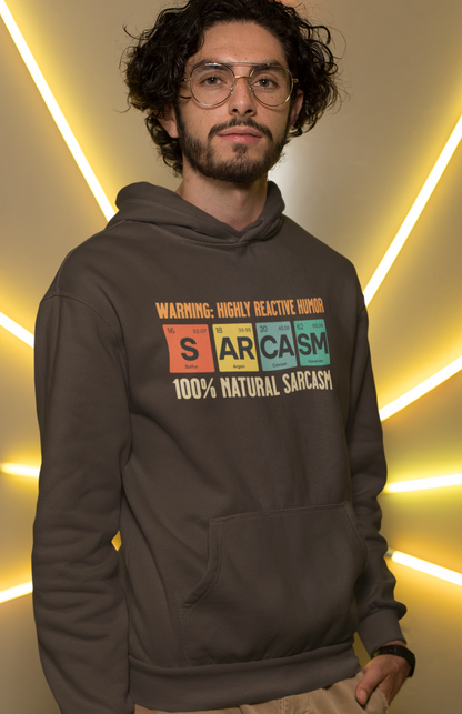 man-wearing-brown-hoodie-showing-graphic-design-of-elements-from-periodic-table-spells-sarcasm