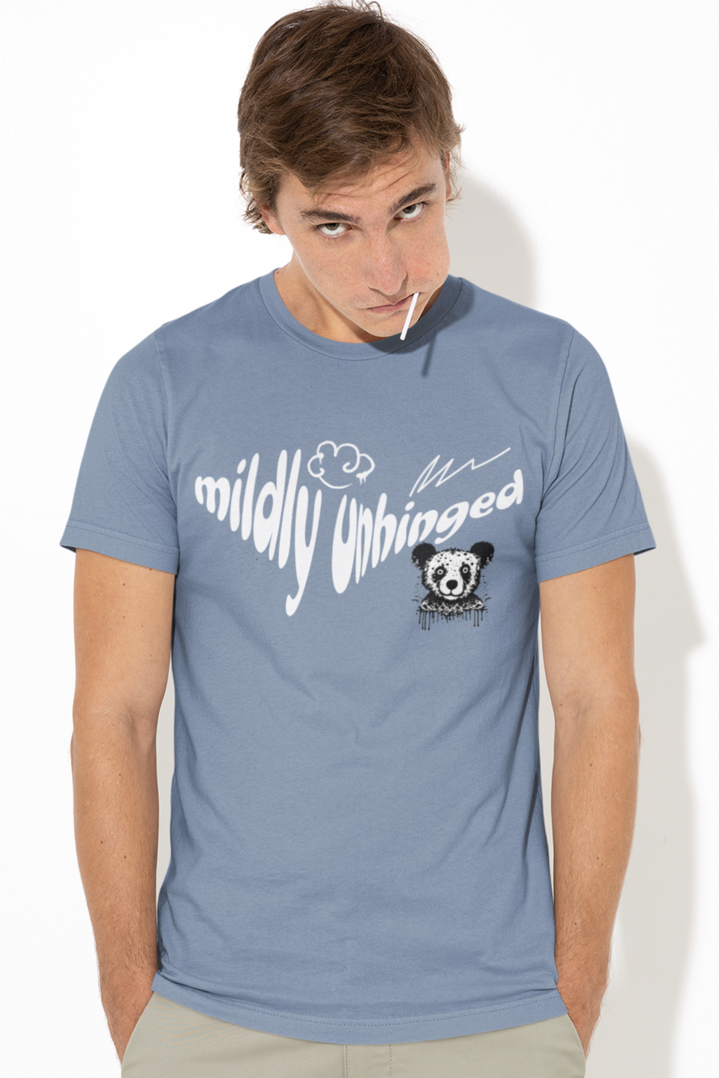 man-wearing-mildly-unhinged-funny-tee-color-blue