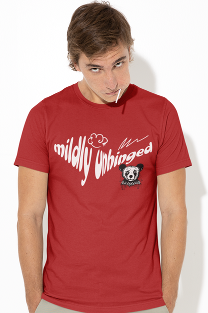 man-wearing-mildly-unhinged-funny-tee-color-red