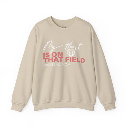 my-heart-is-on-that-field-baseball-mom-sweatshirt-closeup-sand