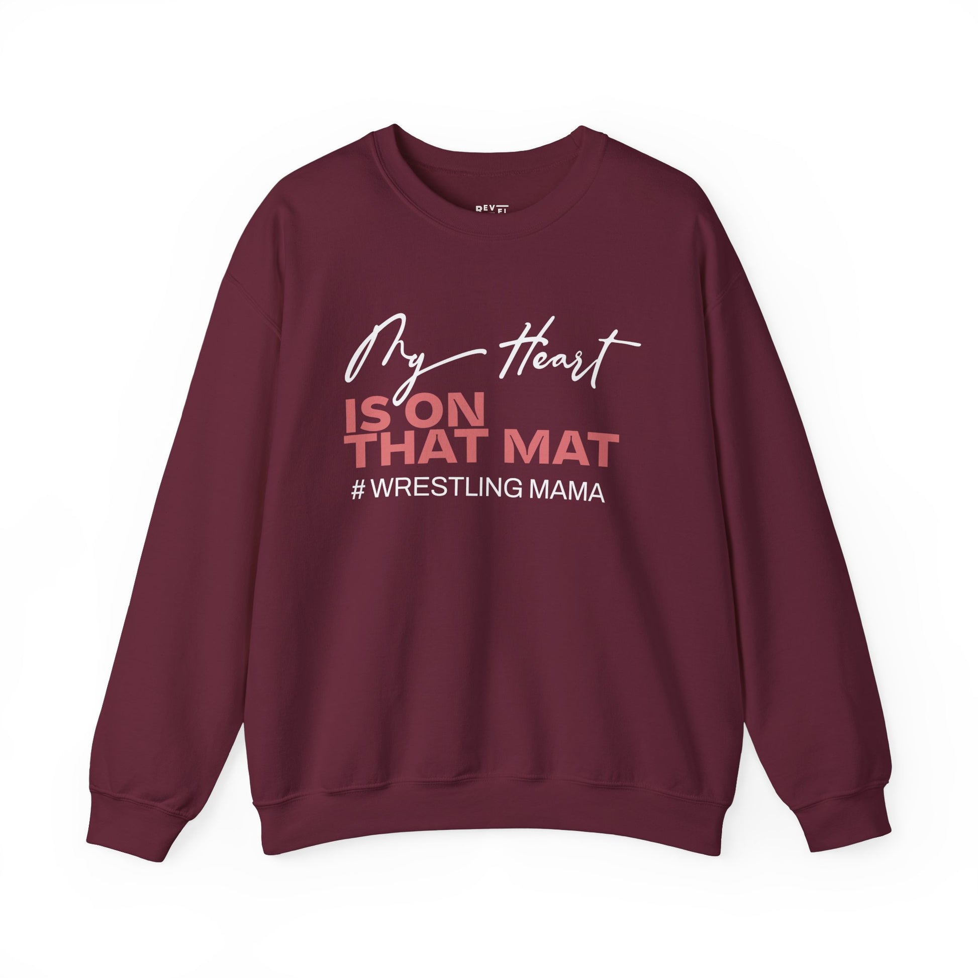 my-heart-is-on-that-mat-wrestling-mom-sweatshirt-closeup-maroon