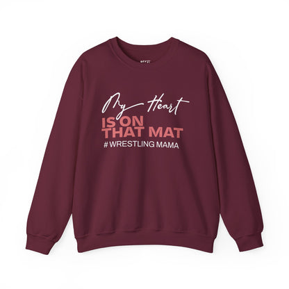 my-heart-is-on-that-mat-wrestling-mom-sweatshirt-closeup-maroon