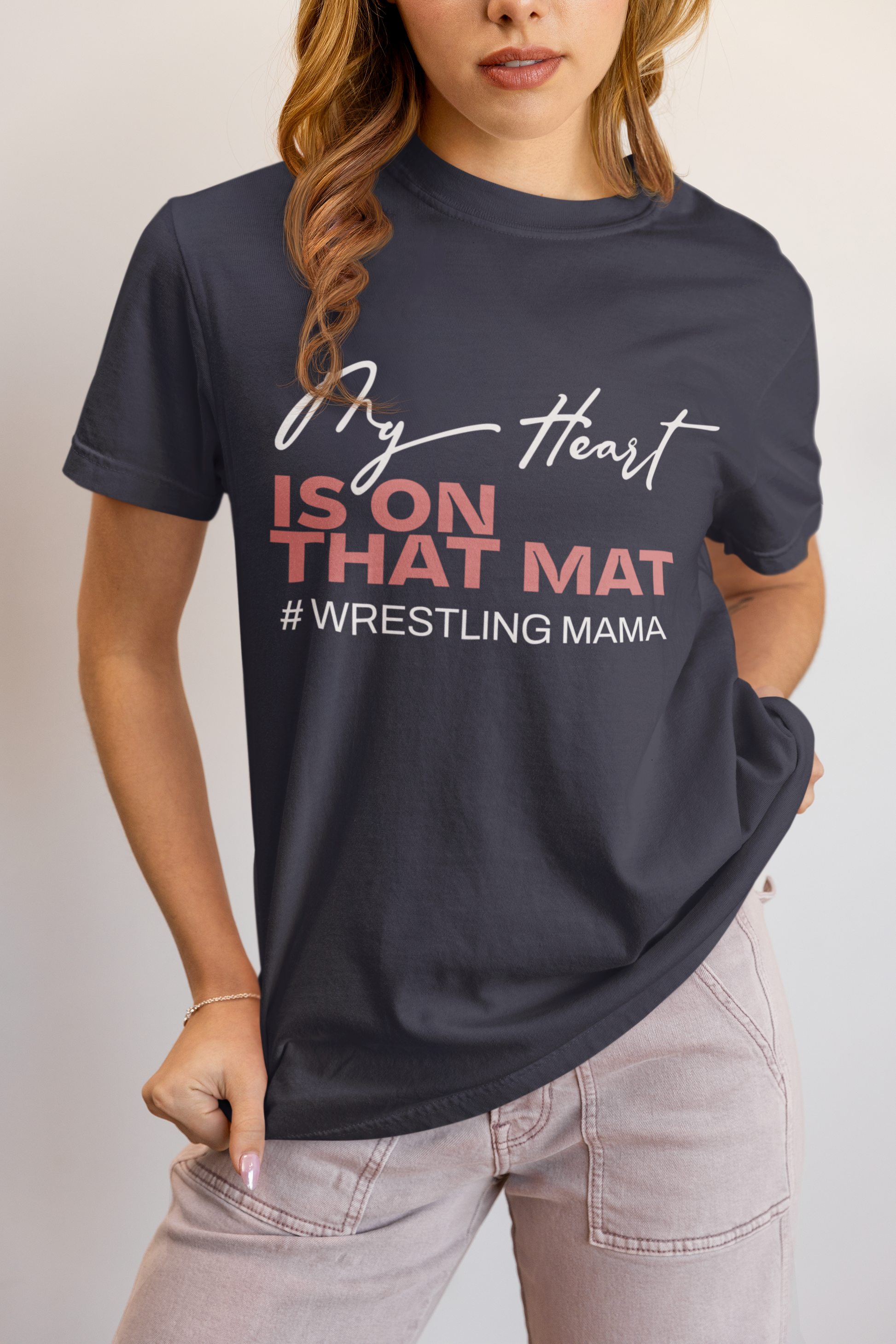 my-heart-is-on-that-mat-wrestling-mom-tee-navy