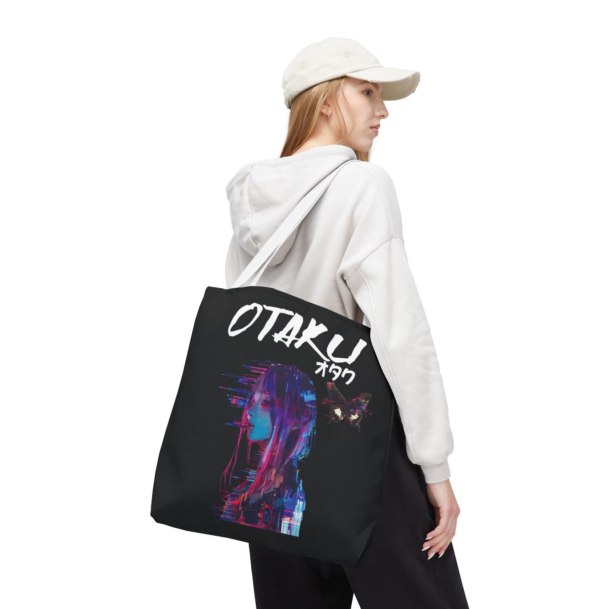 otaku-japanese-anime-tote-bag-large-white-handle-closeup