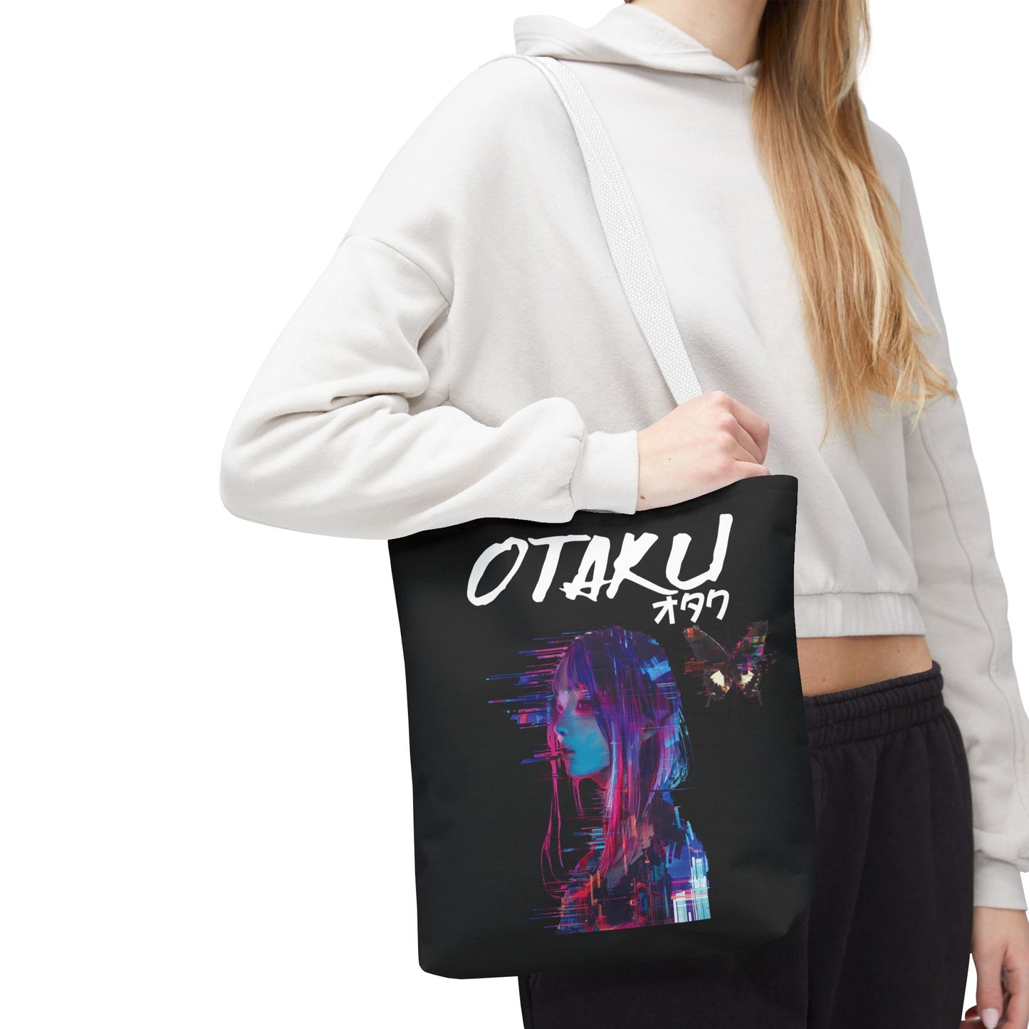 otaku-japanese-anime-tote-bag-small-white-handle-closeup