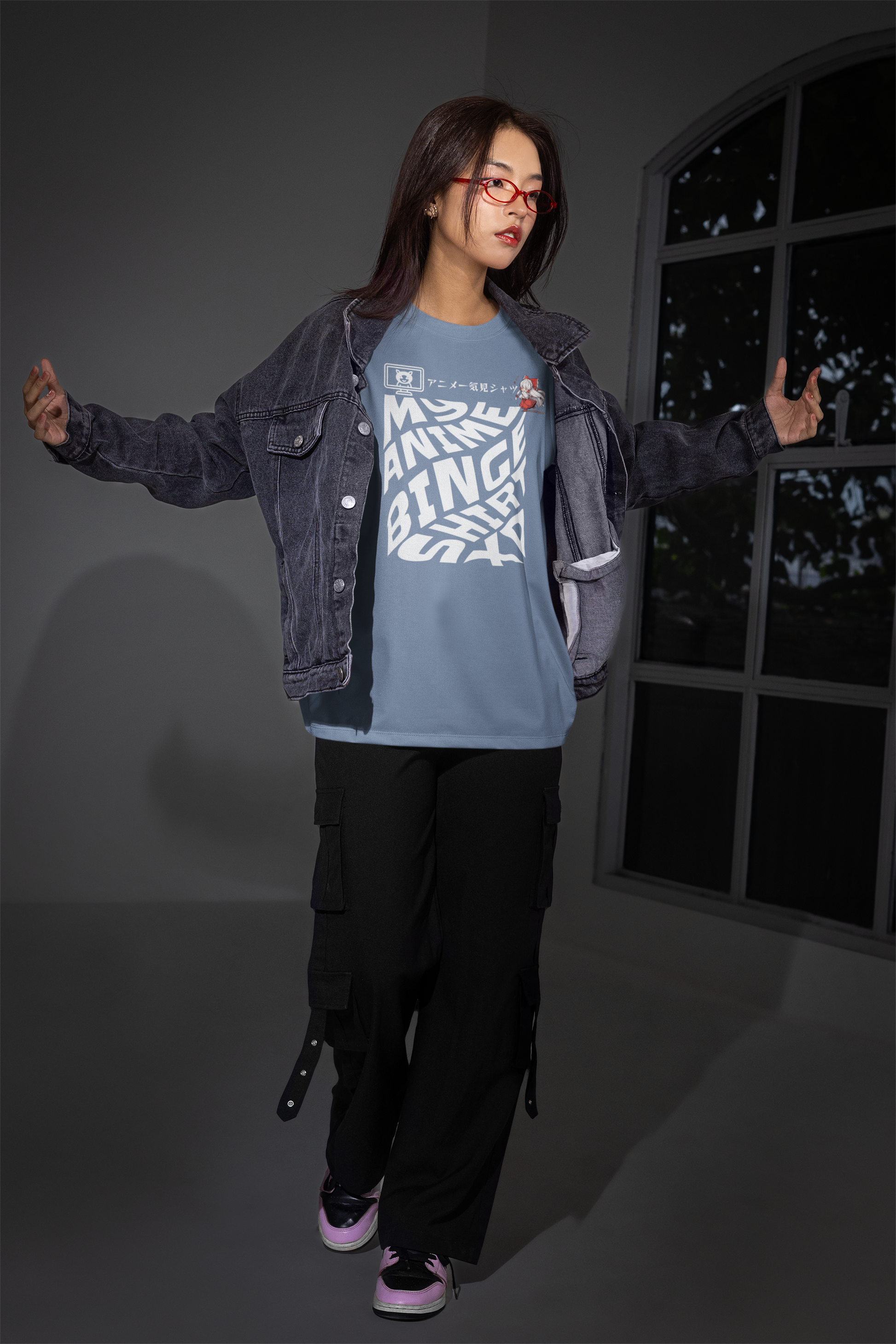 person-wearing-anime-binge-graphic-tee-color-blue