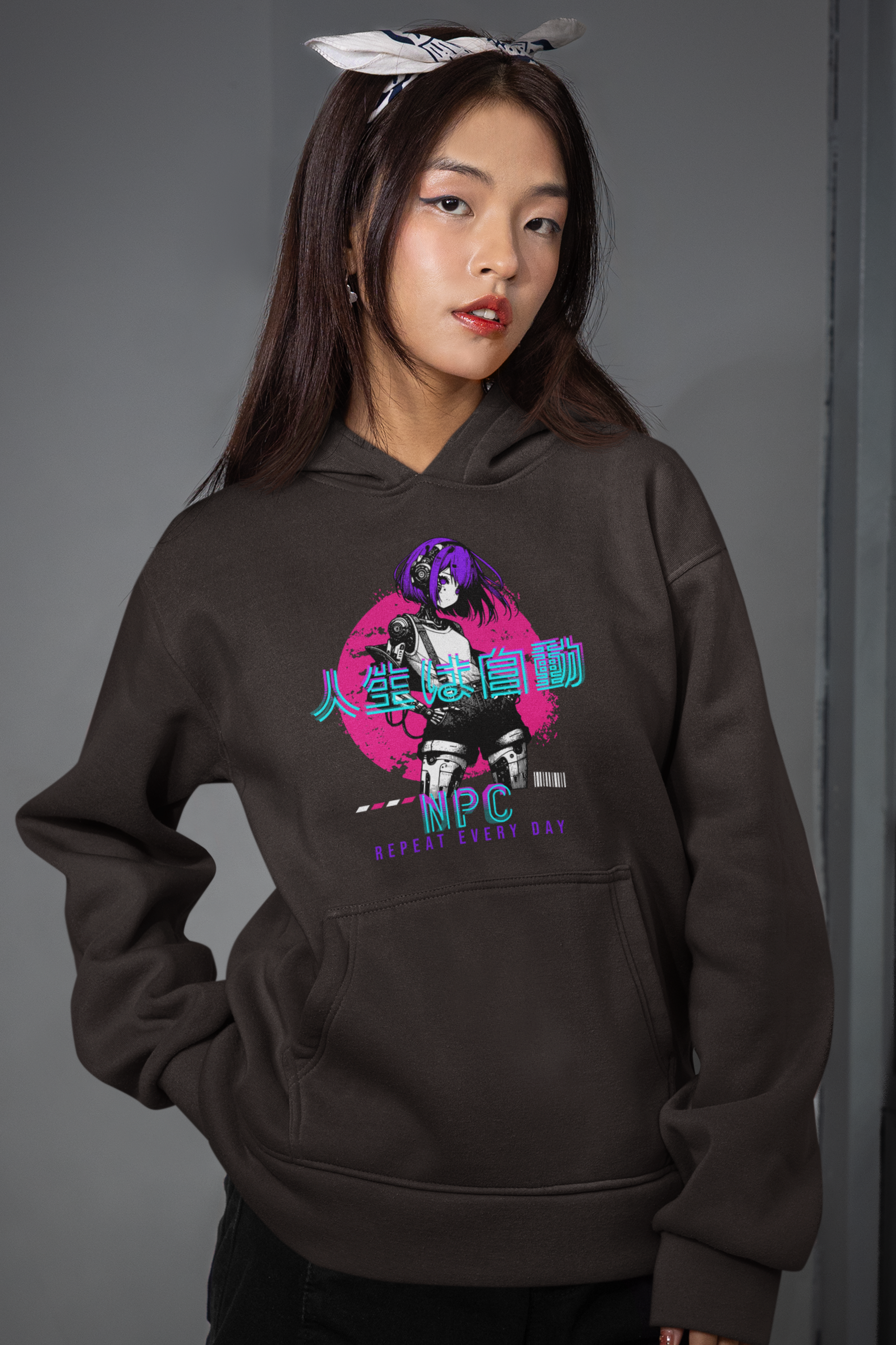 person-wearing-anime-npc-graphic-hoodie-chocolate-color