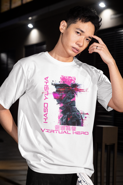 person-wearing-anime-virtual-hero-tee-color-white