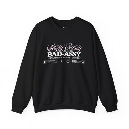 sassy-classy-badassy-sweatshirt-closeup-black