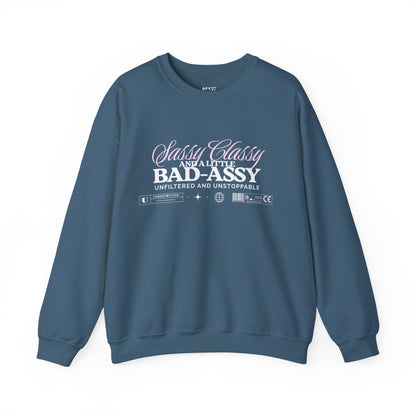 sassy-classy-badassy-sweatshirt-closeup-indigo