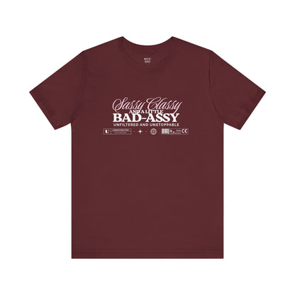 sassy-classy-badassy-tshirt-closeup-maroon