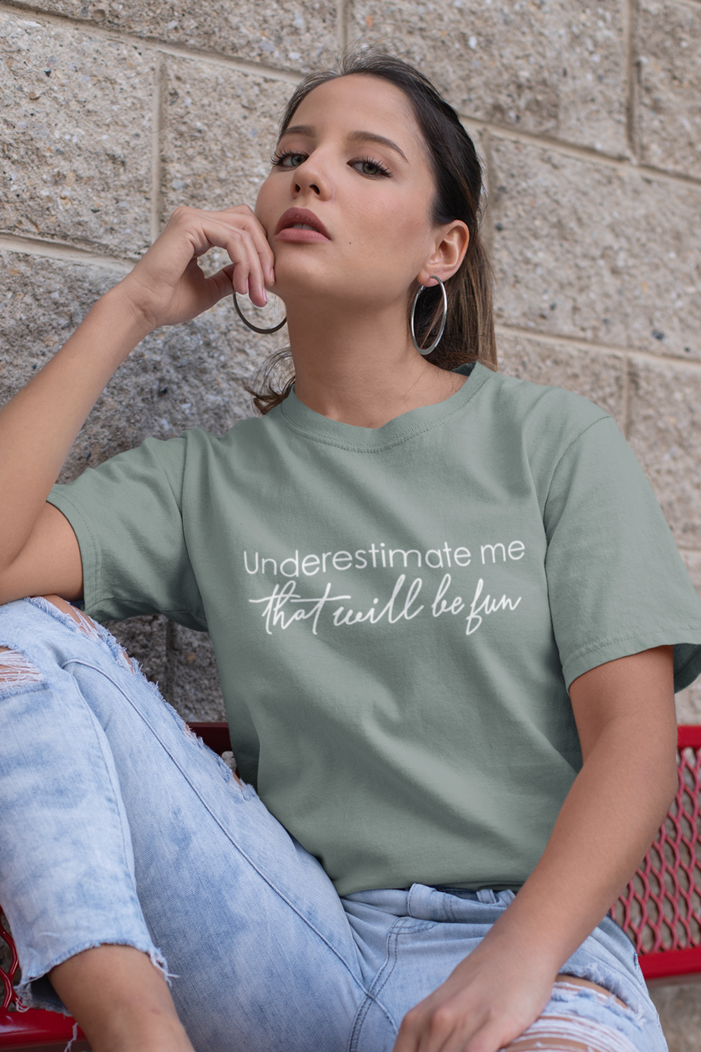 underestimate-me-that-will-be-fun-woman-tshirt-sage