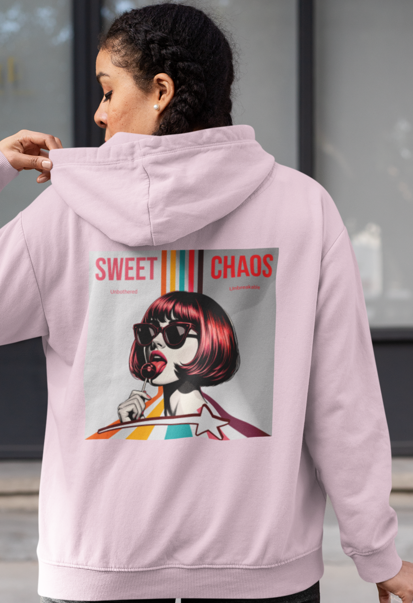 woman-wearing-sassy-girl-sweet-chaos-graphics-back-hoodie-color-pink