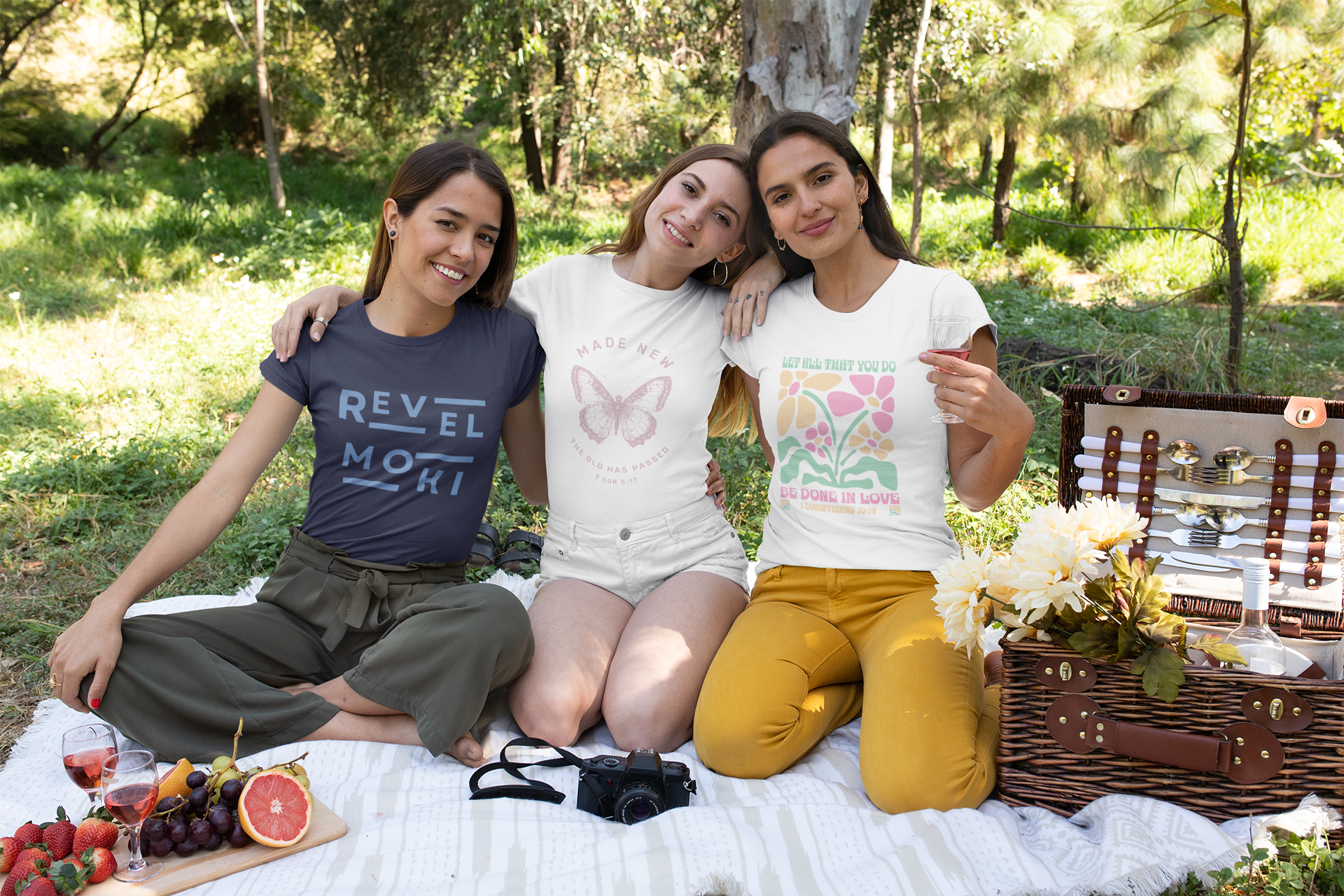 women-at-a-picnic-wearing-tees