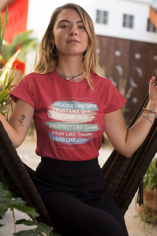 women-in-the-bible-list-women-tee-red