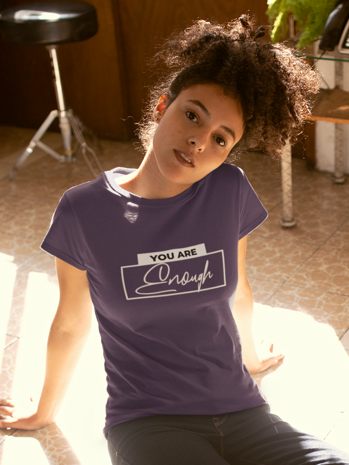 you-are-enough-woman-tee-purple