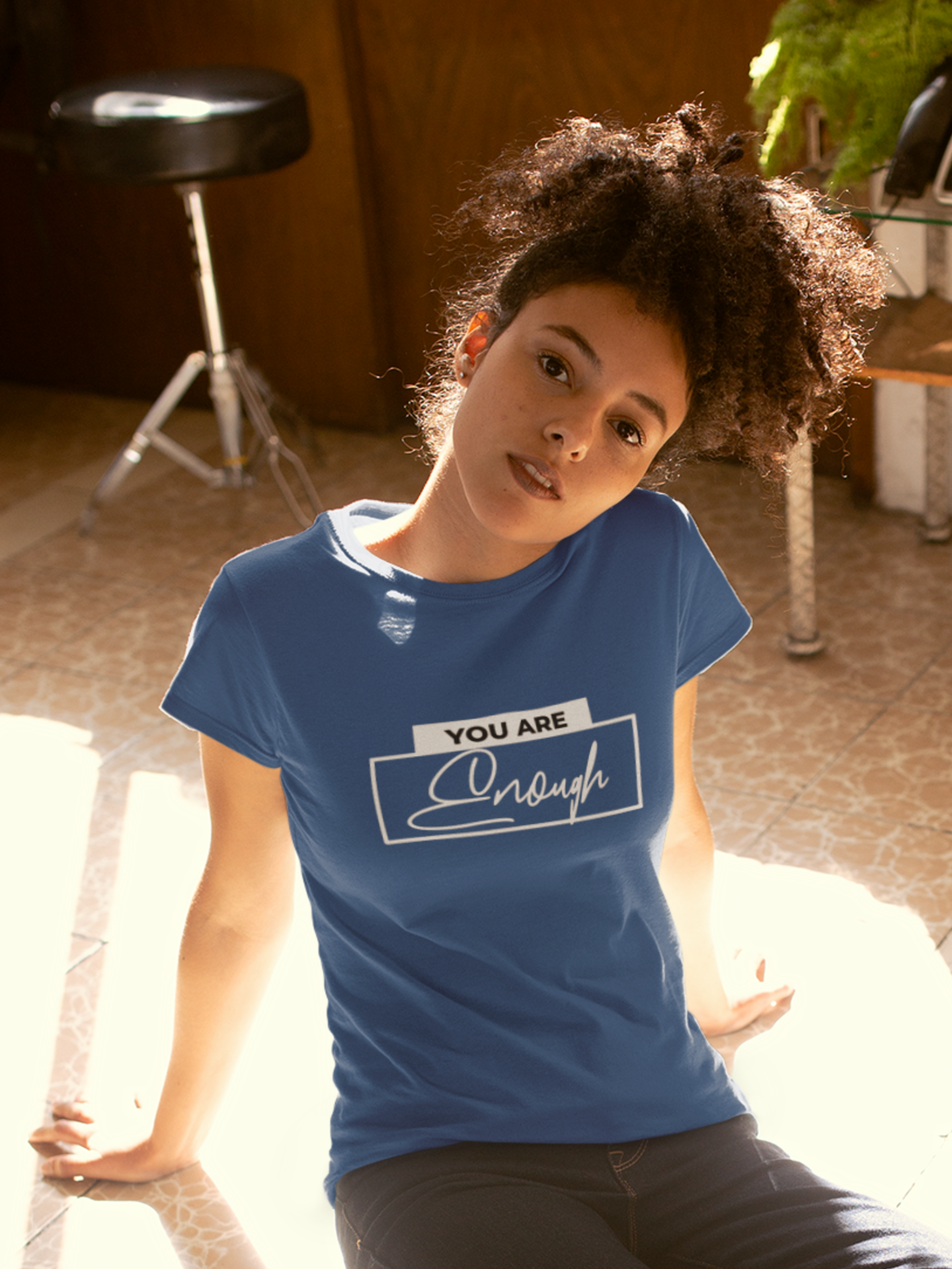 you-are-enough-woman-tee-royal